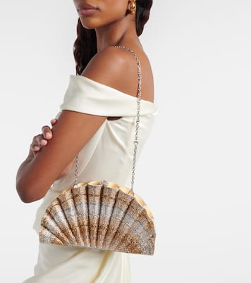 Origami Fan crystal-embellished clutch | Judith Leiber Couture