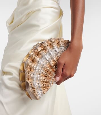 Origami Fan crystal-embellished clutch | Judith Leiber Couture
