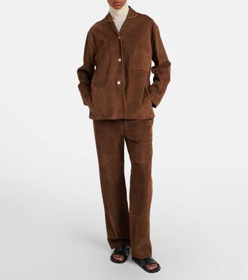 Weite Hose Kenan aus Veloursleder | The Row