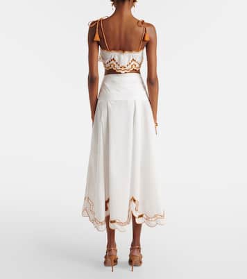 Bestickter Midirock aus Baumwolle | Farm Rio