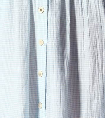 Falda midi Olivo de algodón con diseño gingham | Brock Collection