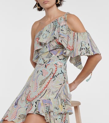 Printed one-shoulder silk minidress | Etro