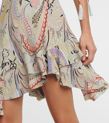 Printed one-shoulder silk minidress | Etro