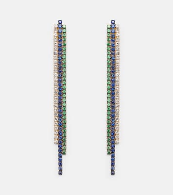 Triple Thread Drop 18kt gold earrings with diamonds | Shay Jewelry
