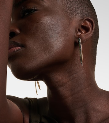 Triple Thread Drop 18kt gold earrings with diamonds | Shay Jewelry