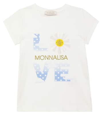 Camiseta en mezcla de algodón adornada | Monnalisa