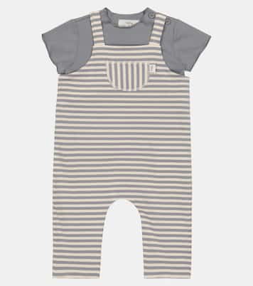 Baby cotton T-shirt and overalls set | Il Gufo