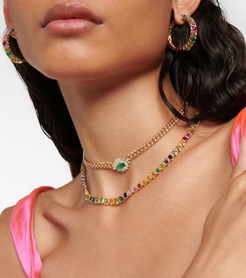 عقد من الذهب 18 قيراط مع زمرد وألماس | Shay Jewelry