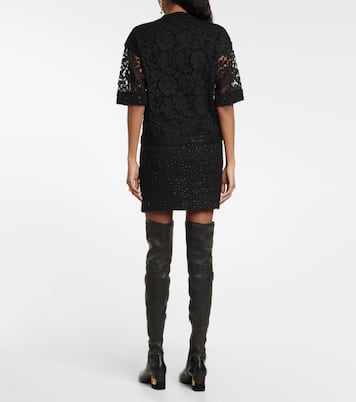 VLogo Chain bouclé and lace minidress | Valentino