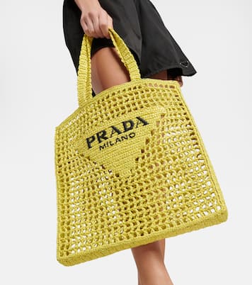 Schultertasche aus Raffiabast | Prada