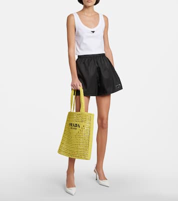 Schultertasche aus Raffiabast | Prada