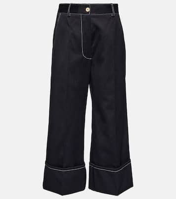 Jupe-culotte ample à taille haute en coton | Patou