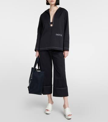 Jupe-culotte ample à taille haute en coton | Patou