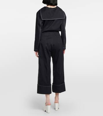 Jupe-culotte ample à taille haute en coton | Patou