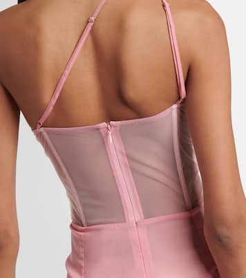 Vestido corto drapeado asimétrico | Nensi Dojaka
