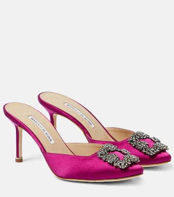 Mules Hangisimu 70 in raso | Manolo Blahnik
