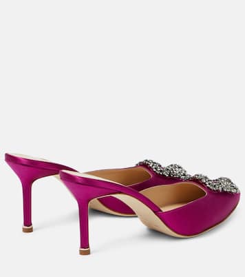Mules Hangisimu 70 in raso | Manolo Blahnik