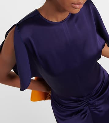 Gathered satin midi dress | Victoria Beckham