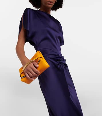 Gathered satin midi dress | Victoria Beckham