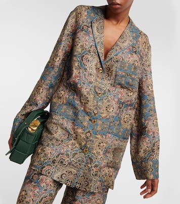 Camisa de pijama de lino estampada | Loro Piana
