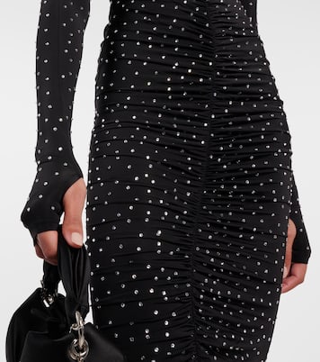Crystal-embellished cutout jersey midi dress | Alex Perry