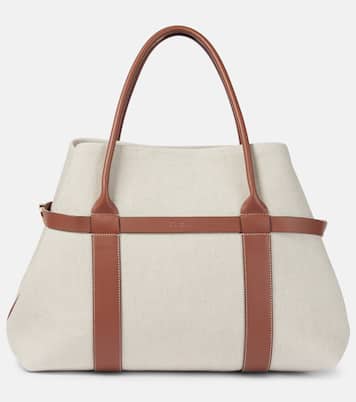 Shopper Ghiera Large in canvas e pelle | Loro Piana