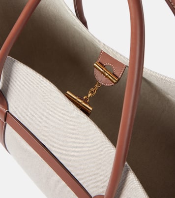 Shopper Ghiera Large in canvas e pelle | Loro Piana