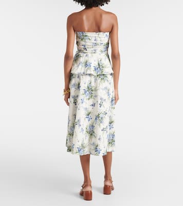 Strapless belted cotton top | Veronica Beard