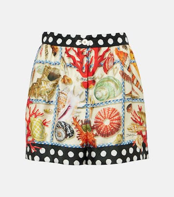 Shorts Capri in raso di seta con stampa | Dolce&Gabbana