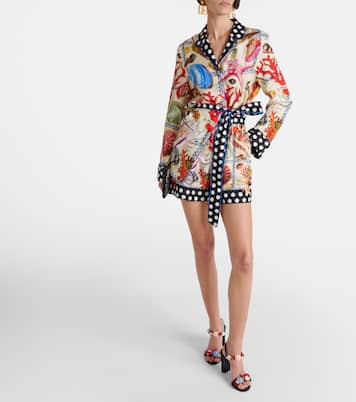 Shorts Capri in raso di seta con stampa | Dolce&Gabbana