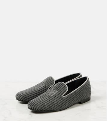 Mocassini in velluto a coste con logo | Max Mara