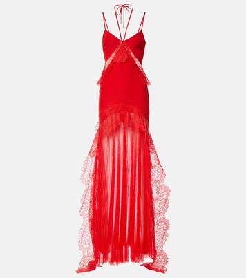 Taffeta and tulle lace-trimmed gown | David Koma