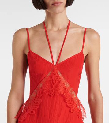 Taffeta and tulle lace-trimmed gown | David Koma