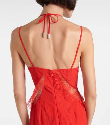 Taffeta and tulle lace-trimmed gown | David Koma