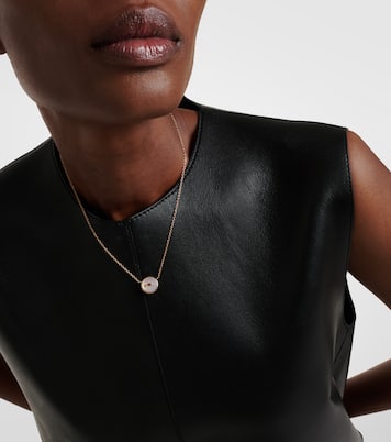 Collier Pom Pom Dot en or rose 18 ct, nacre et diamants | Pomellato