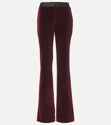 High-rise cotton velvet flared pants | Tod's
