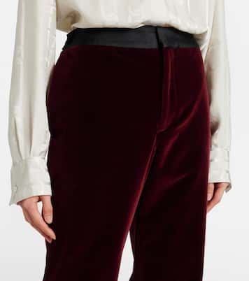 High-rise cotton velvet flared pants | Tod's