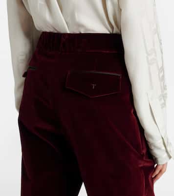 High-rise cotton velvet flared pants | Tod's