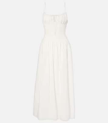 Shirred cotton maxi dress | Faithfull