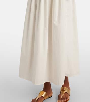 Shirred cotton maxi dress | Faithfull