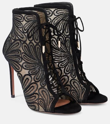 Botines 105 de ante con encaje | Aquazzura