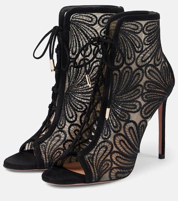 Botines 105 de ante con encaje | Aquazzura
