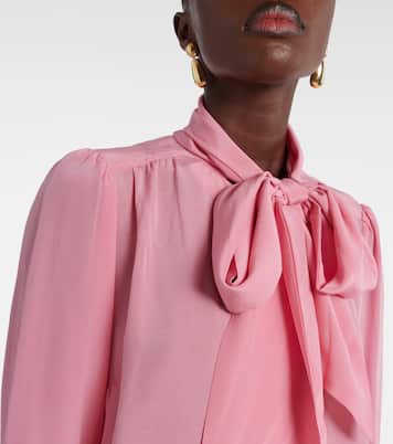 Blusa Wilhelmina in seta con fiocco | Rixo