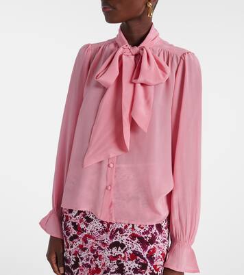 Blusa Wilhelmina in seta con fiocco | Rixo