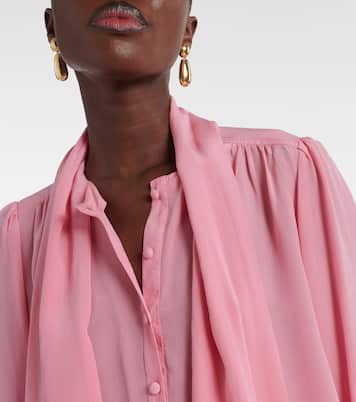 Blusa Wilhelmina in seta con fiocco | Rixo