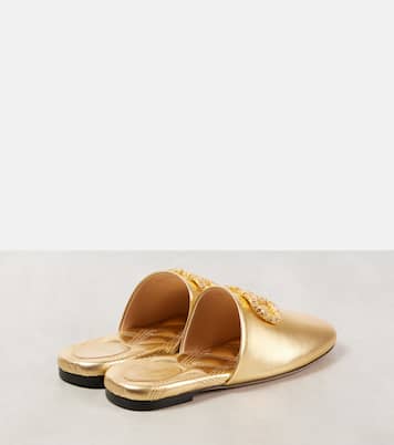VLogo Signature 메탈릭 레더 슬라이드 | Valentino Garavani