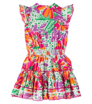 Vestido fruncido Anais de algodón floral | Poupette St Barth Kids