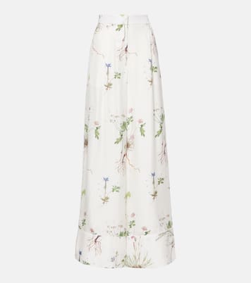 Floral printed silk wide-leg pants | Erdem