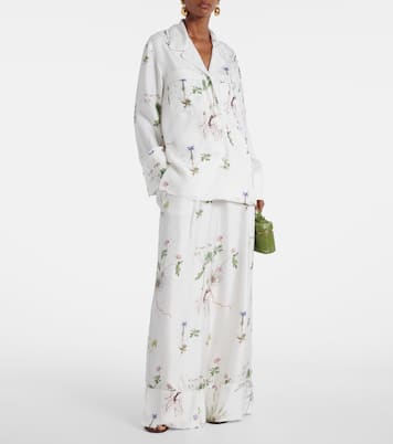 Floral printed silk wide-leg pants | Erdem