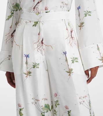 Floral printed silk wide-leg pants | Erdem